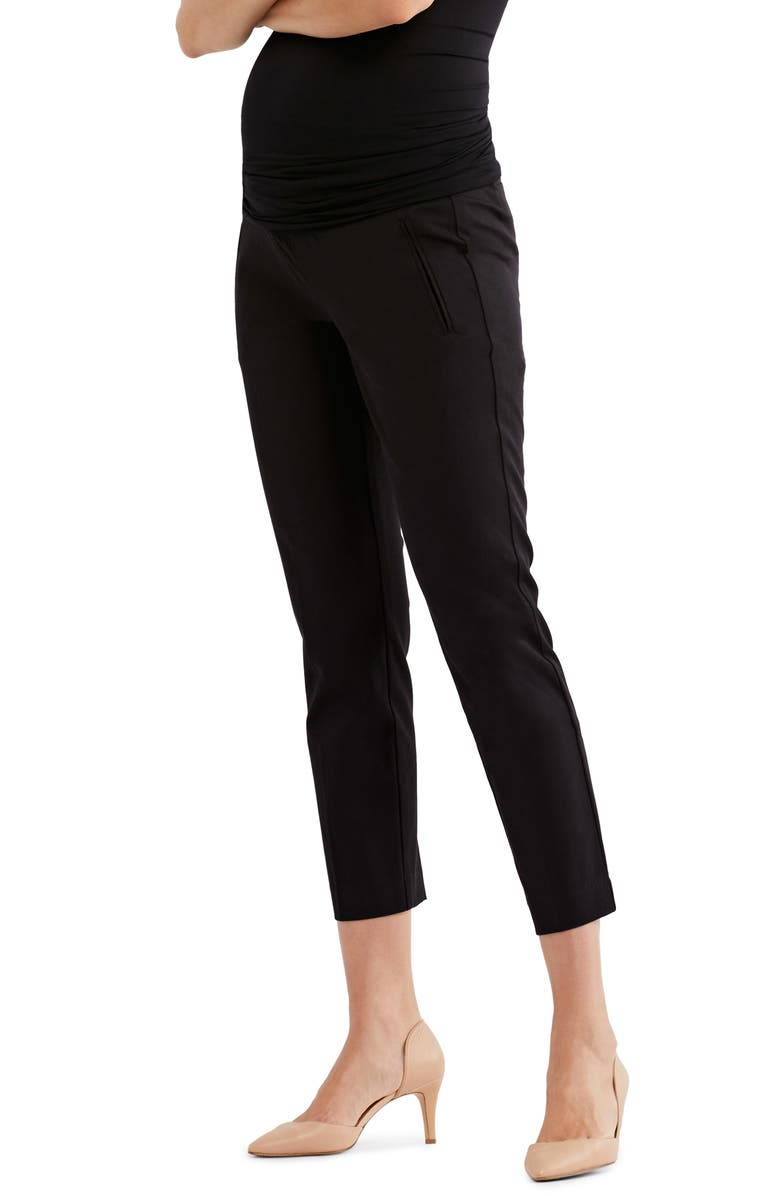 A PEA IN THE POD Curie Secret Fit Crop Maternity Pants, Alternate, color,