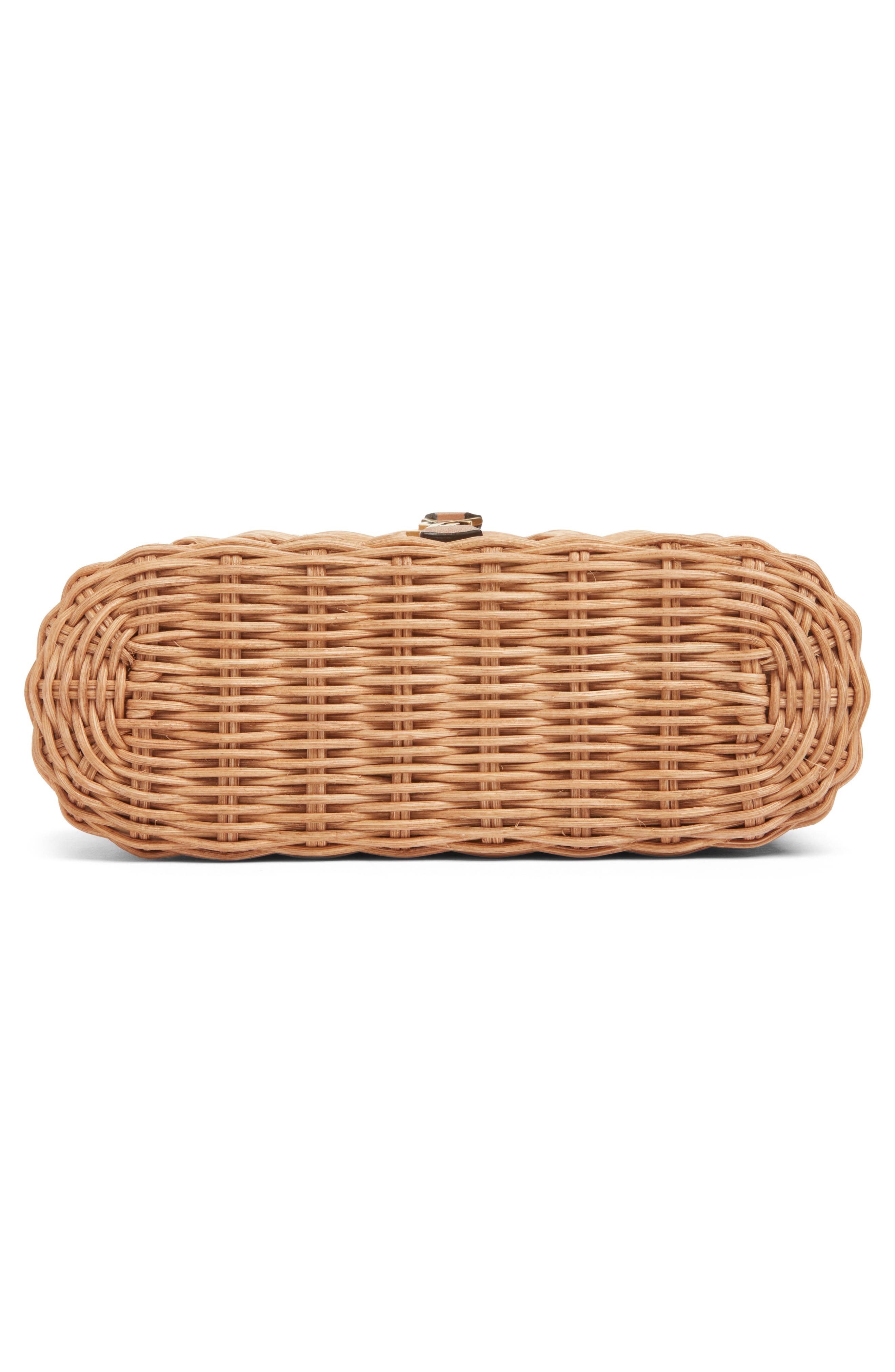 Saint Laurent Gaby Wicker Vanity Bag, Alternate, color, Naturel/ Brick