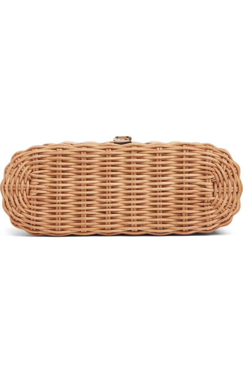 Saint Laurent Gaby Wicker Vanity Bag, Alternate, color, Naturel/ Brick