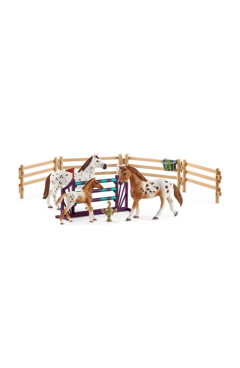 Schleich Horse Club Lisa's Tournament Training, 17 Piece Playset, Main, color, Multicolored