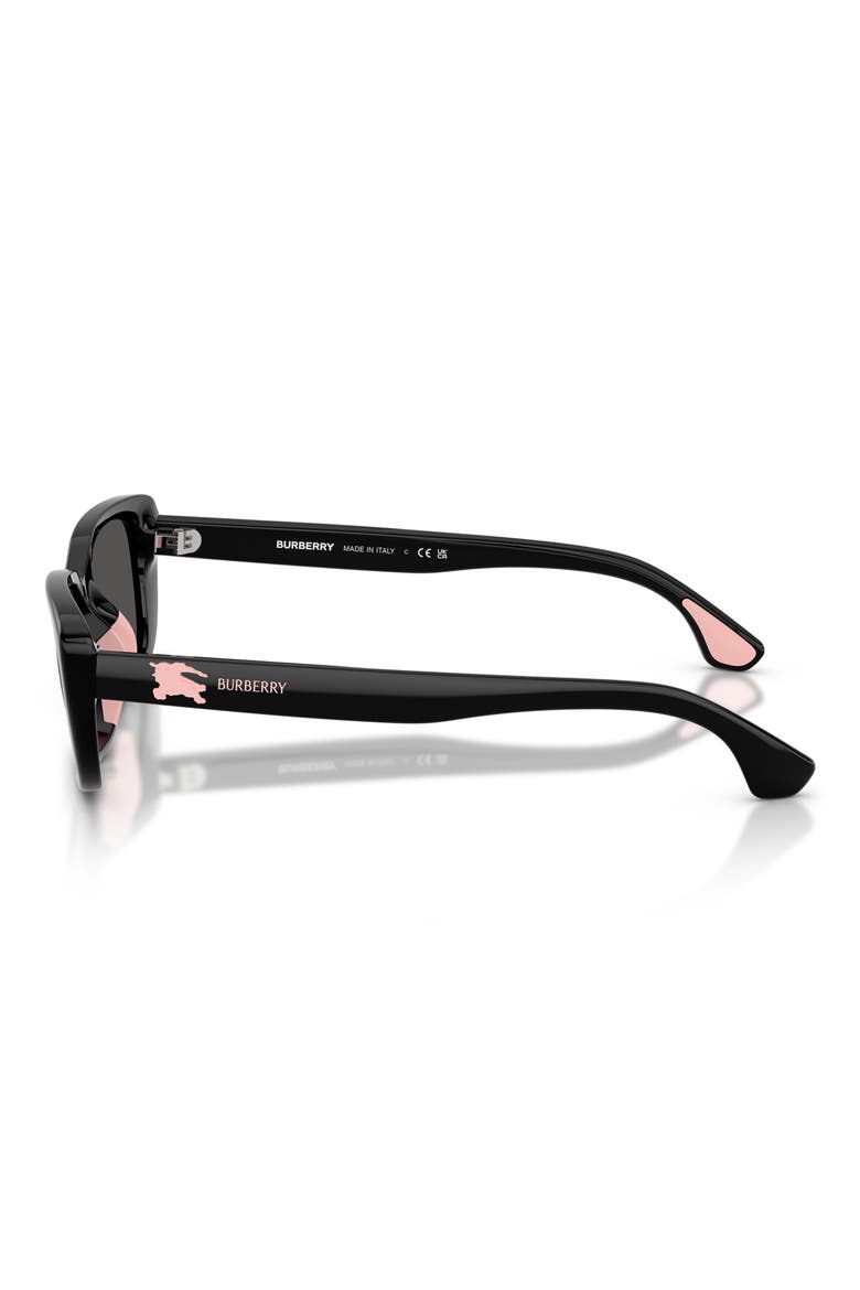 Kids' 50mm Rectangular Sunglasses, Alternate, color, BLACK / DARK GREY