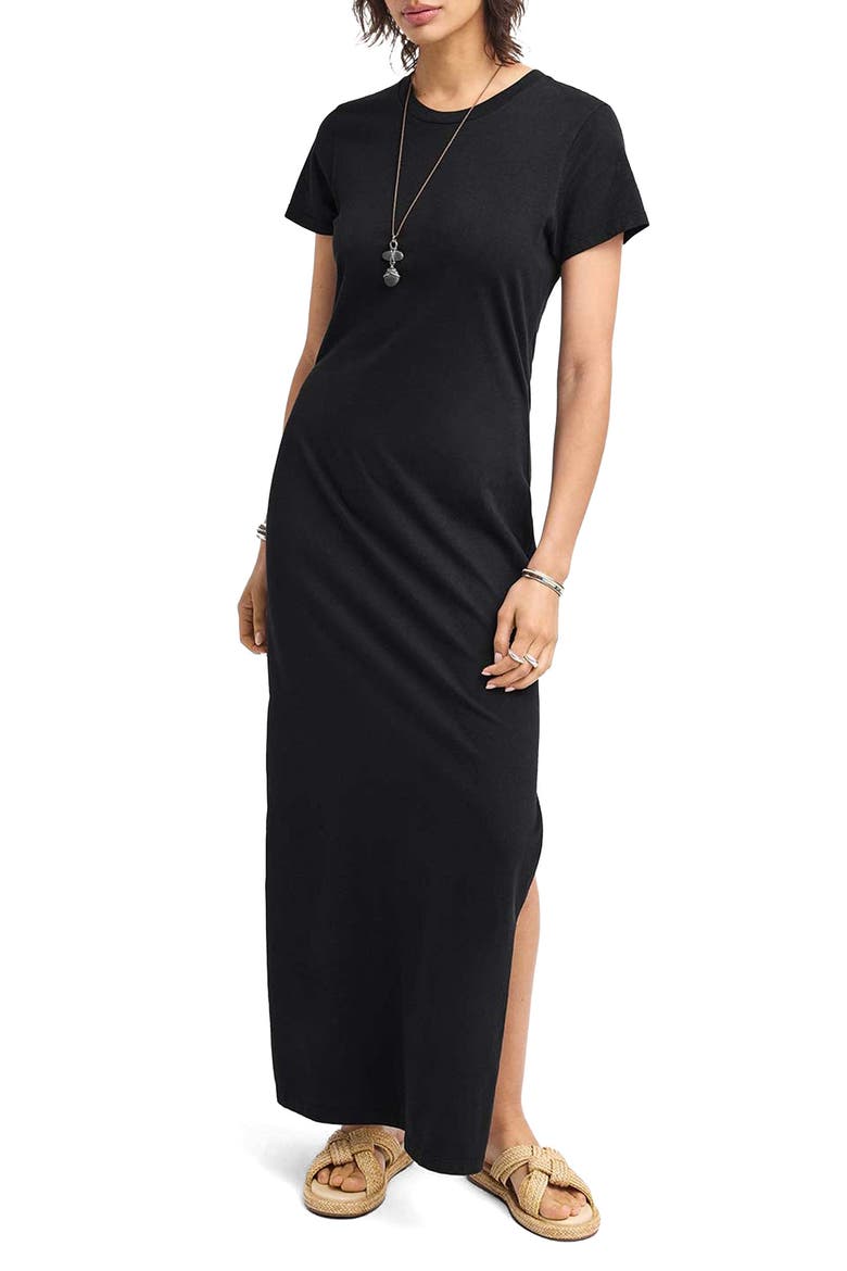 Coast Cotton T-Shirt Maxi Dress, Alternate, color, BLACK