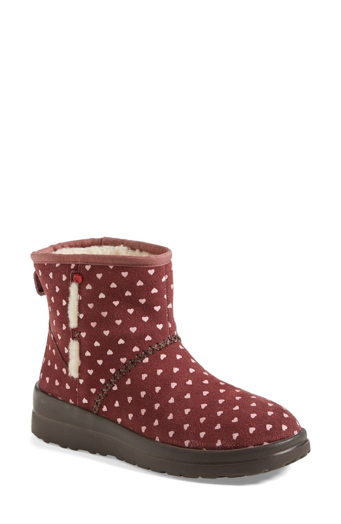 by UGG® Australia 'I Heart Kisses Mini' Boot, Main, color, BERRY CRUSHED HEARTS