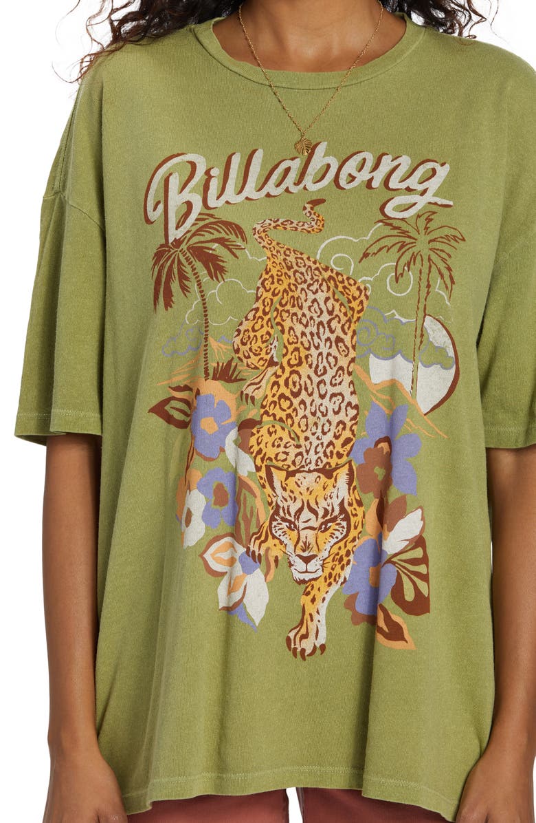 Billabong Cheetah Paradise Oversize Graphic T-Shirt, Alternate, color,