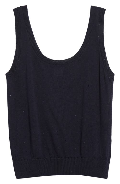 Eleventy Sequin Open Stitch Sweater Tank In Blue