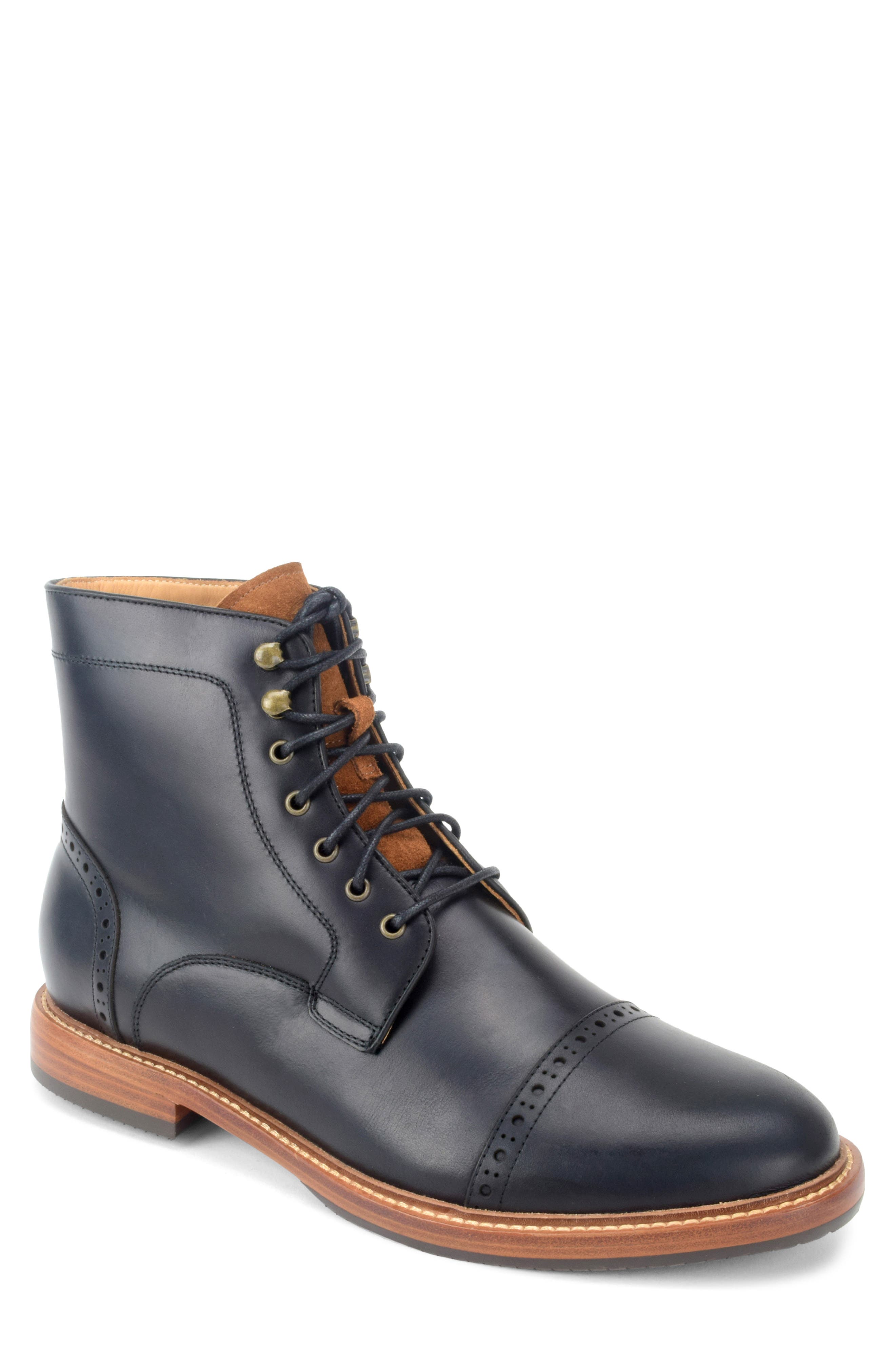 Warfield & Grand Woodlands Brogue Boot, Main, color, Black