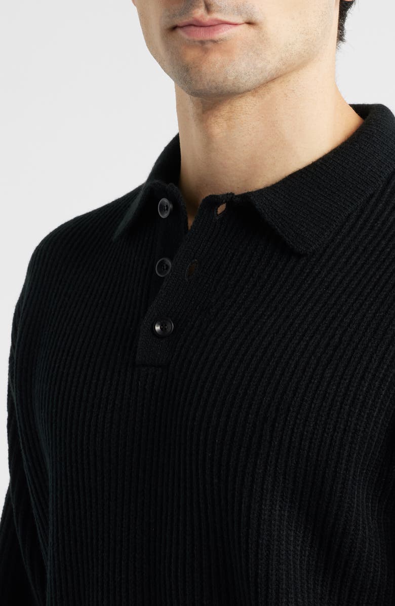 925 Originals Nicolas Rib Polo Sweater, Alternate, color, Black