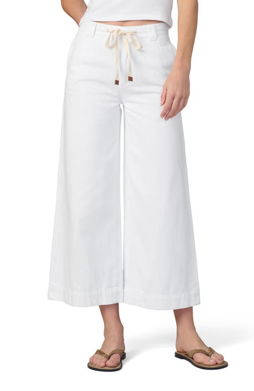 Joe's The Addison Low Rise Cotton Blend Ankle Wide Leg Pants In White