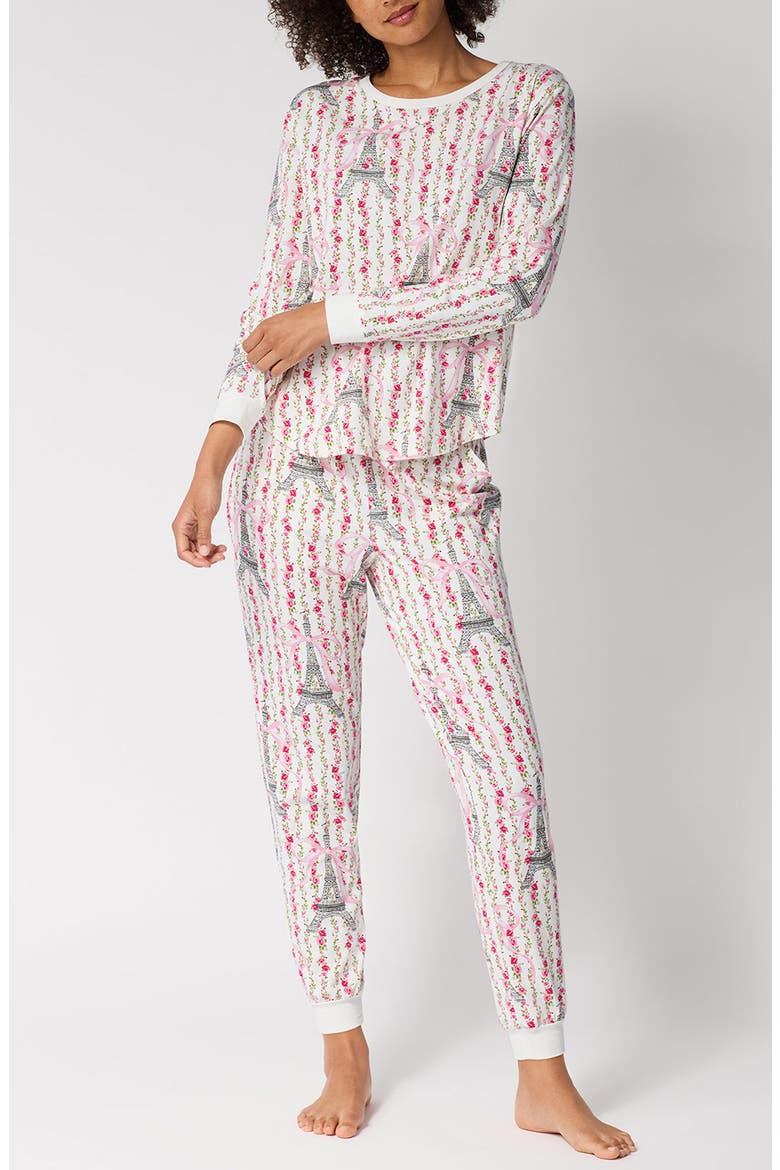 Stretch Organic Cotton Pajamas, Main, color, FLEUR DE LA TOUR