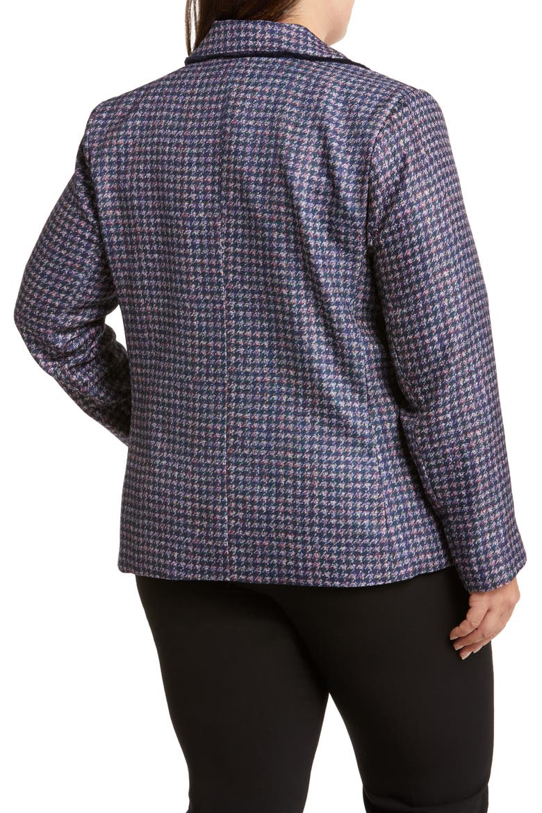 Houndstooth Faux Double Breasted Blazer, Alternate, color, NAVY/ PINK/ VIOLET