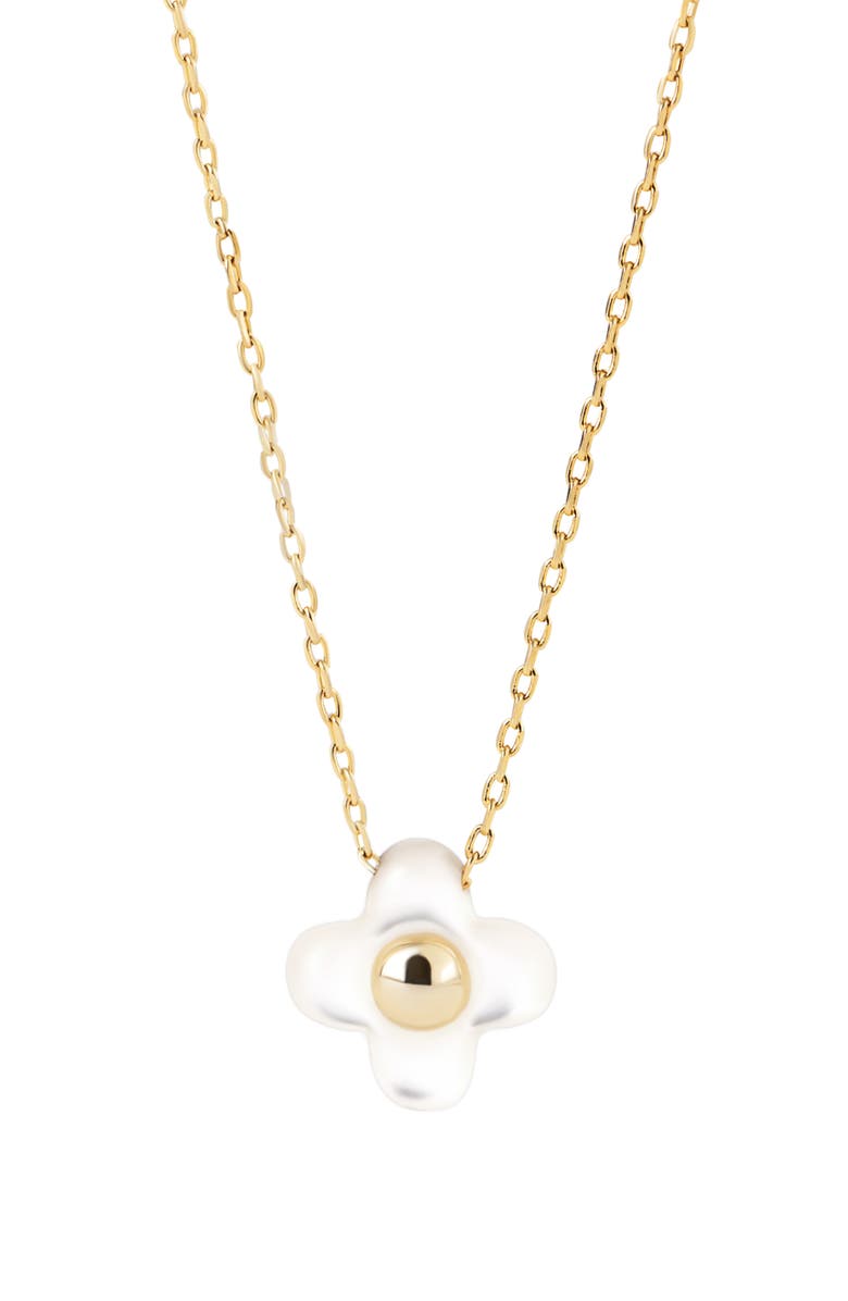 Ana Luisa Liora Flower Pendant Necklace, Main, color, Gold / White
