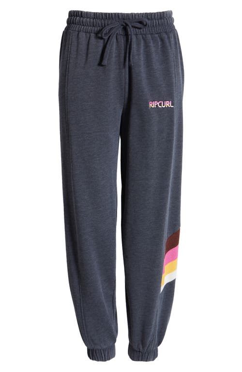 Rip Curl Las Dalias Logo Cotton Blend Joggers In Navy