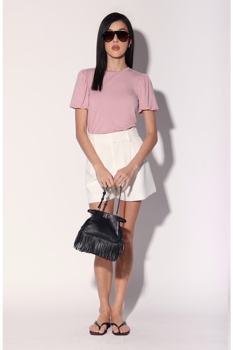 Paola High Waist Shorts, Alternate, color, WHITE