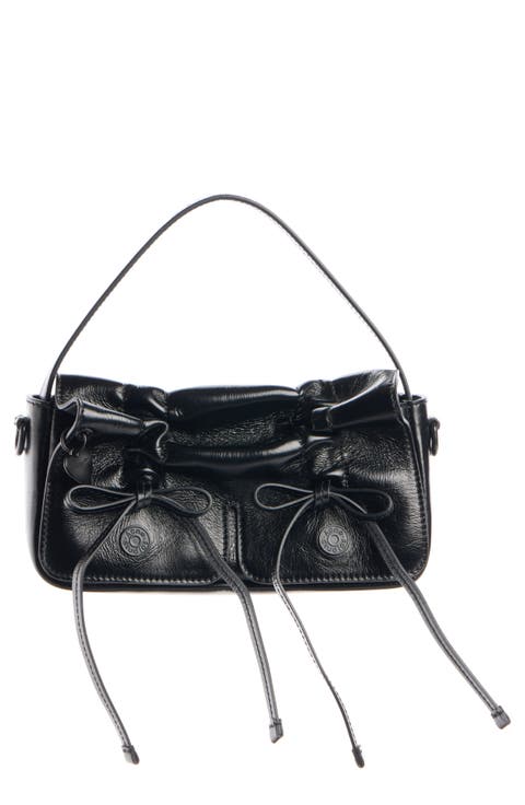 Micro Multipocket Crinkled Leather Handbag
