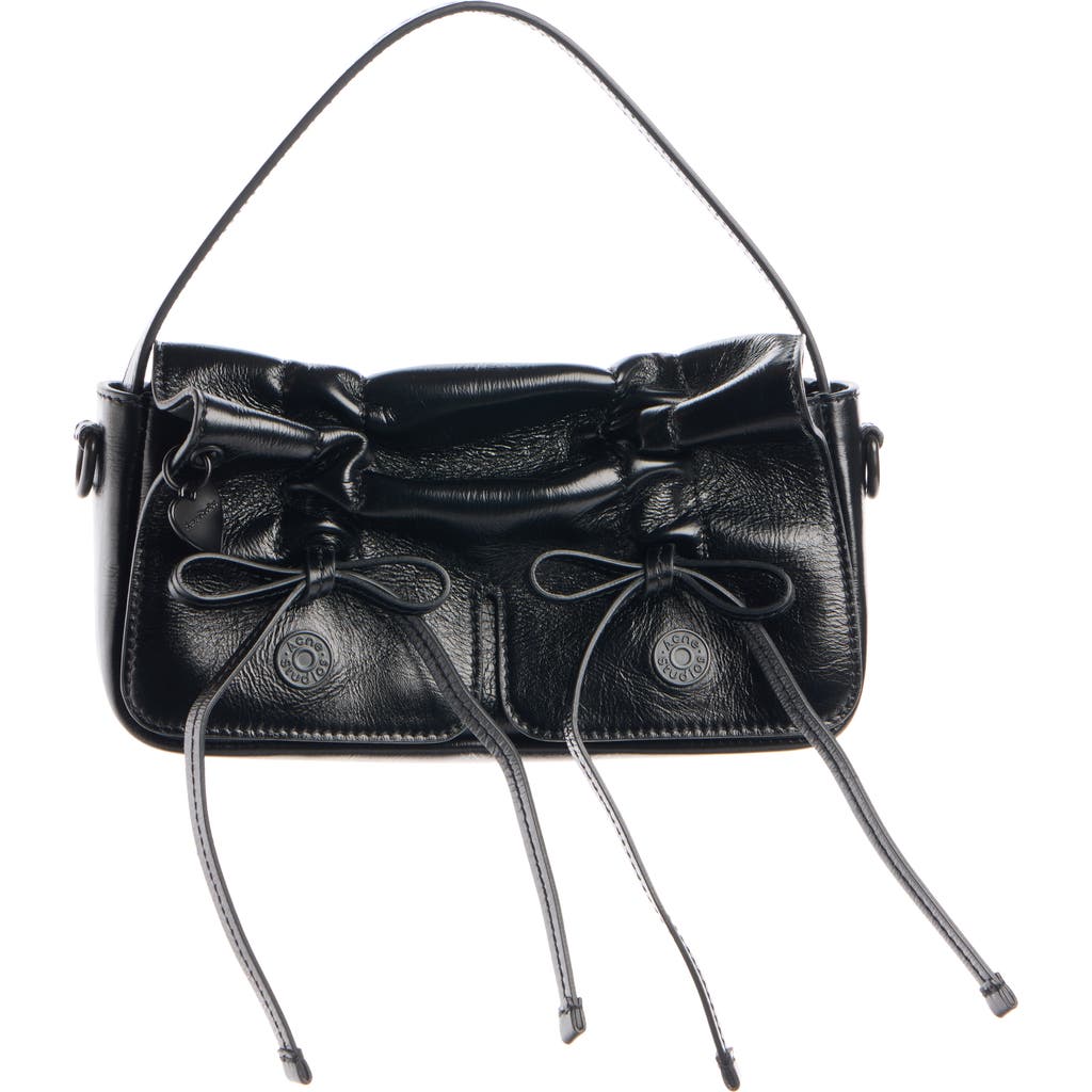 Acne Studios Women Mircro Multipocket Grained Leather Shoulder Bag In Black