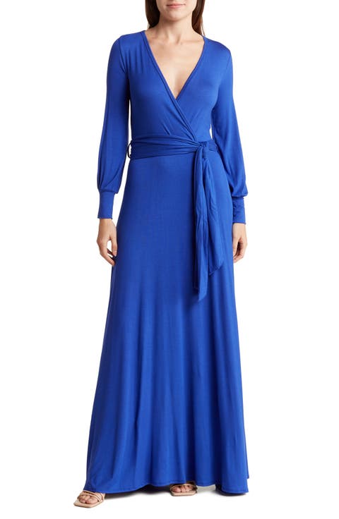 Long Sleeve Maxi Wrap Dress