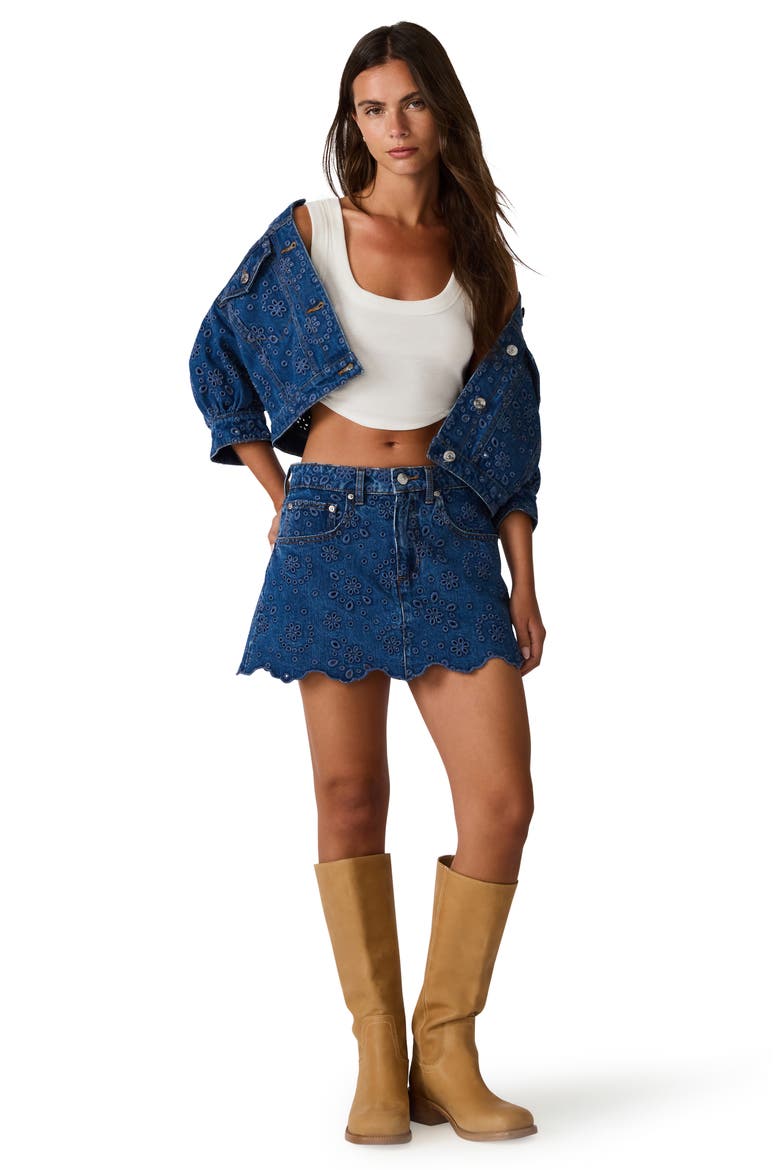 Delilah Denim Eyelet Skort, Alternate, color, BLUE DEPTHS