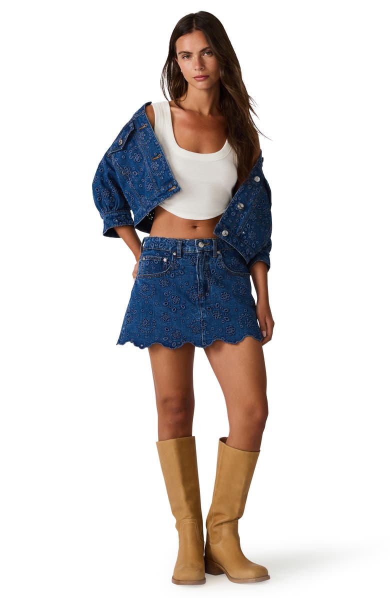 Steve Madden Delilah Denim Eyelet Skort, Alternate, color, Blue Depths