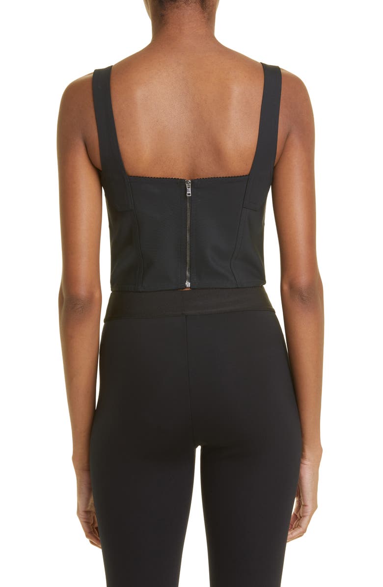 Dolce&Gabbana Jacquard Corset Bustier Top, Alternate, color, Black