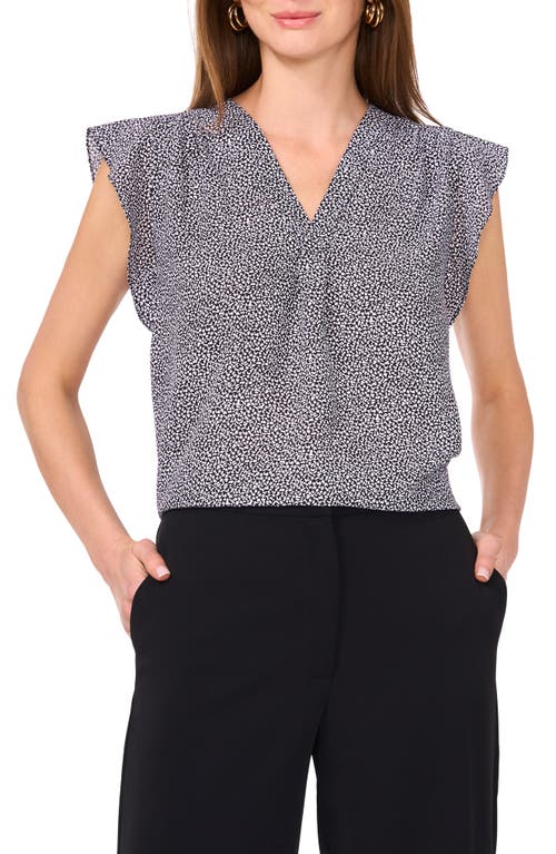 Vince Camuto Ruffle Sleeve Top In Rich Black