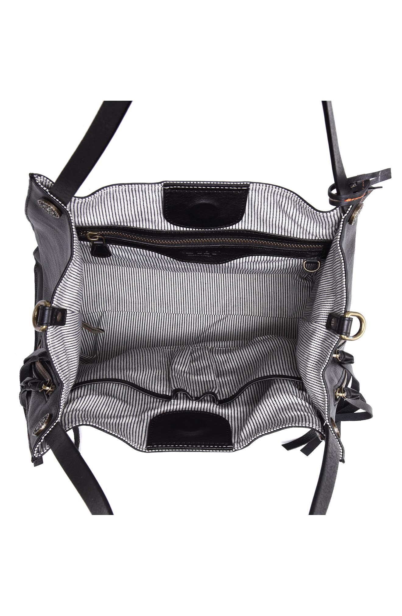 OLD TREND Daisy Leather Tote Bag, Alternate, color, Black