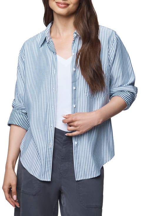 Kenna Stripe Relaxed-Fit Button-Up Shirt