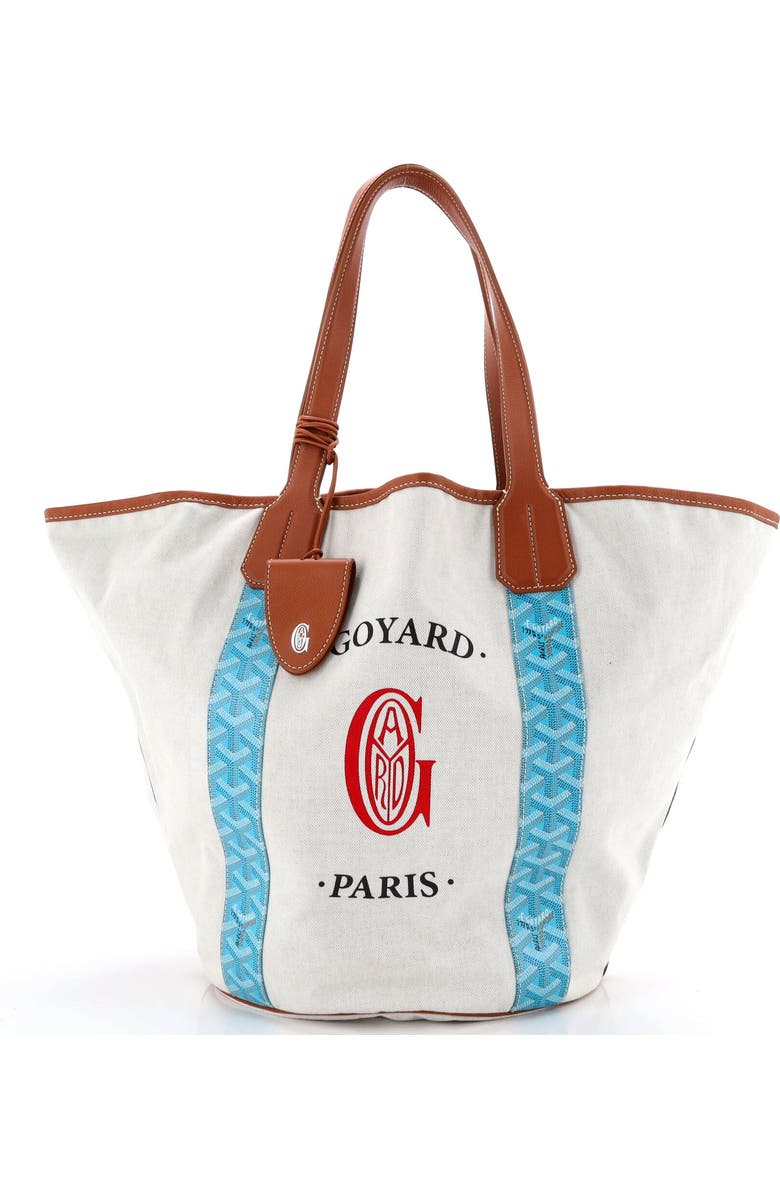 Pre-Owned Goyard Belharra Reversible Tote Coated Canvas, Main, color, Blue