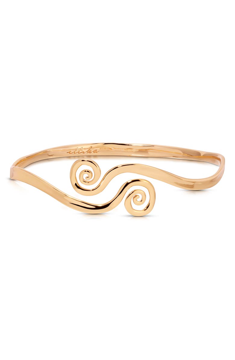 Ettika Aura Swirl Cuff Bracelet, Main, color, Gold