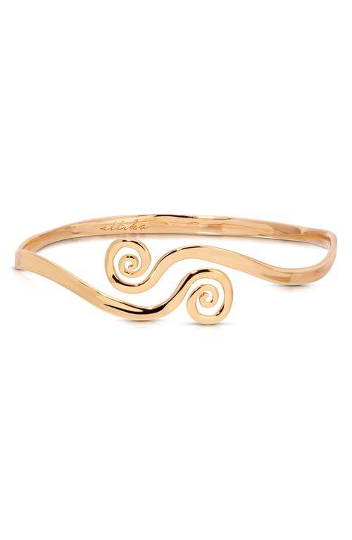 Ettika Intertwined Aura Swirl Arm Cuff In Gold