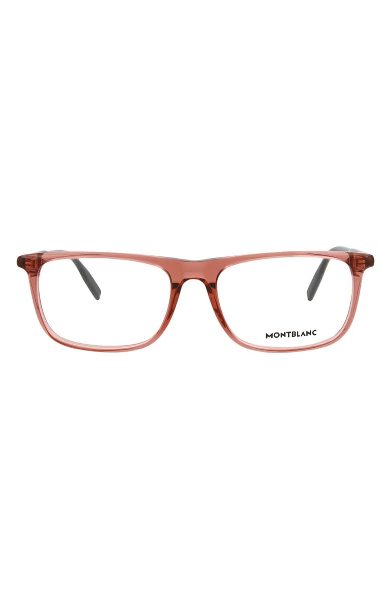 Montblanc 56mm Square Optical Glasses, Main, color, 
