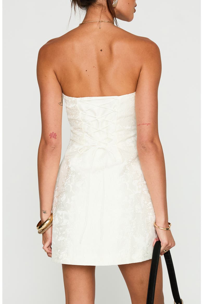 Heaven Sent Strapless Minidress, Alternate, color, WHITE