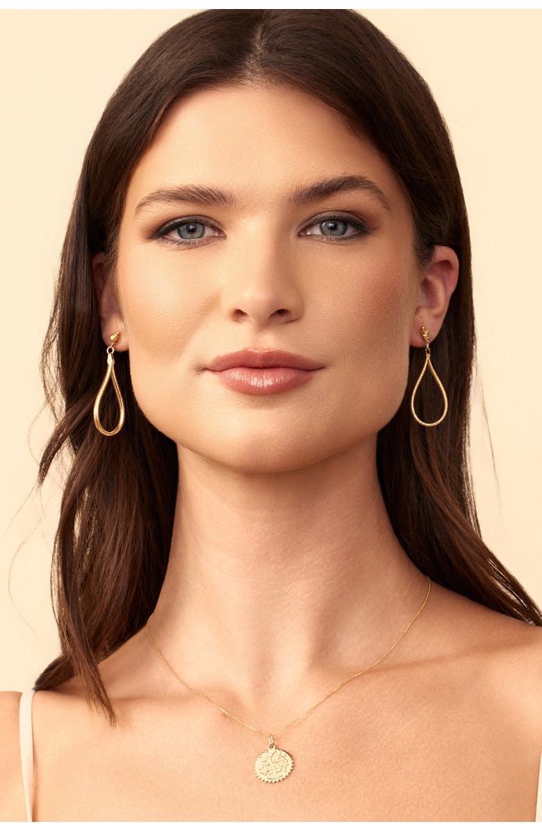 Oradina 18K Gold Mesh Glamour Drop Earrings, Alternate, color,