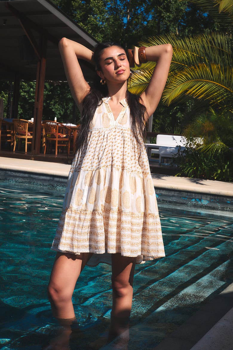 Sofie Short Dress, Alternate, color, Beige Indienne
