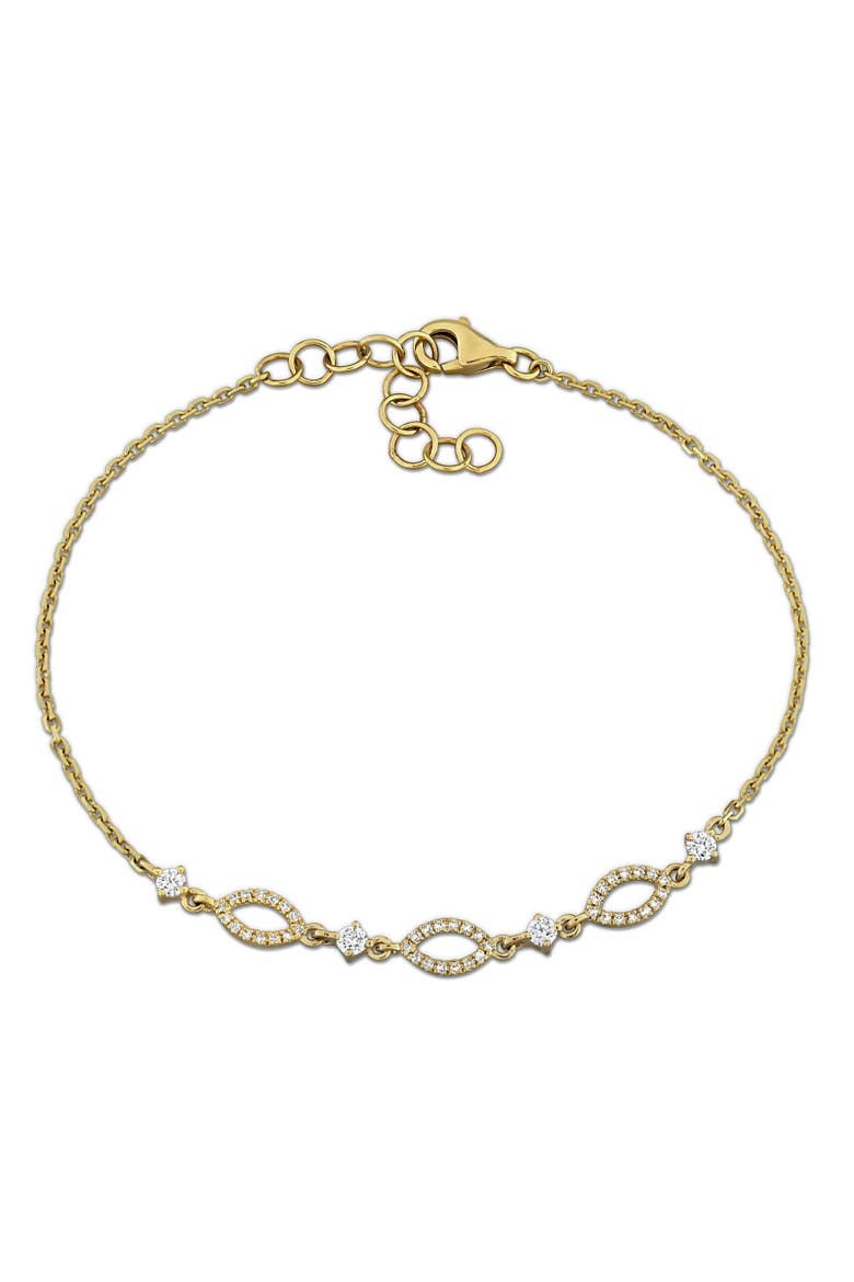 Diamond Station Bracelet 14k Gold, Main, color, 14k Yellow Gold