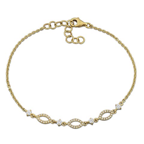 Diamond Station Bracelet 14k Gold