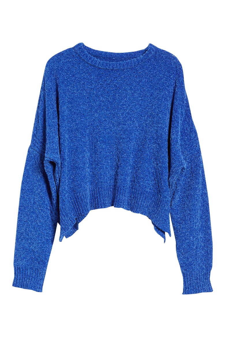 Chenille Sweater, Alternate, color, ELECTRIC BLUE