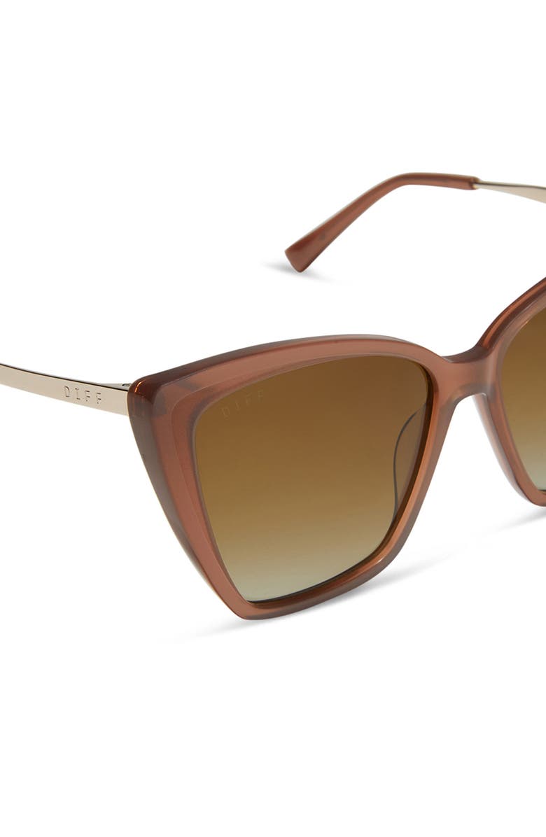 DIFF Becky II 56mm Polarized Cat Eye Sunglasses, Alternate, color, Brown