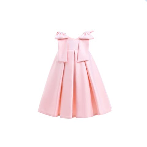 Palermo Satin Bow Pleated Dress