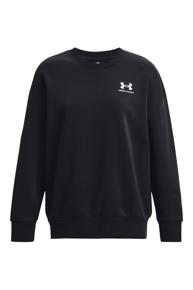 Icon Fleece Crewneck Sweatshirt, Alternate, color, BLACK / / WHITE