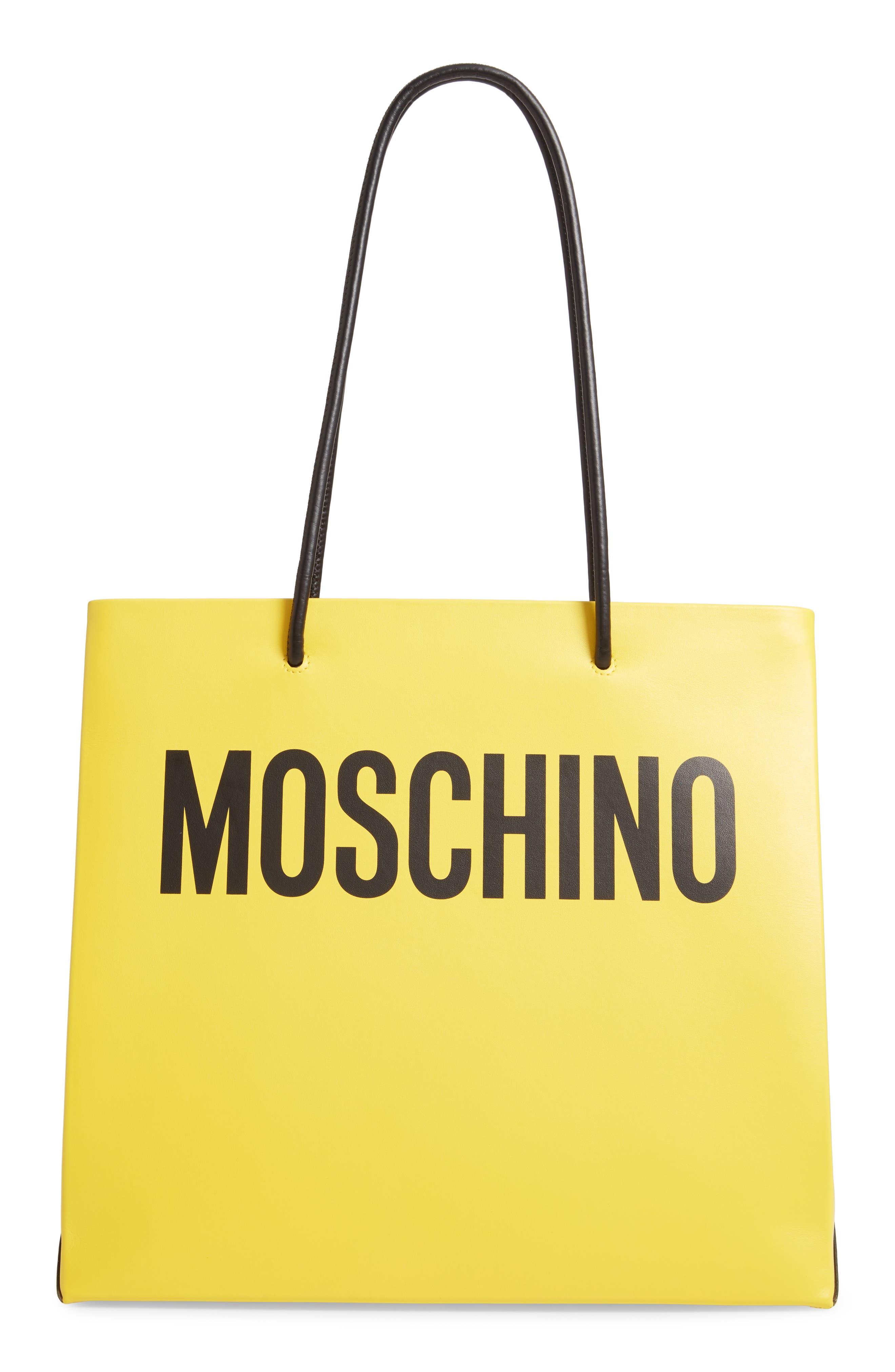Moschino Pumpkin Face Leather Tote, Alternate, color, 