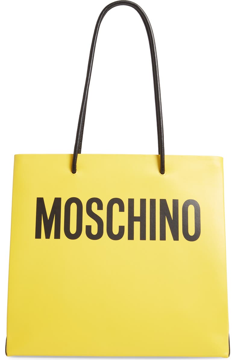 Moschino Pumpkin Face Leather Tote, Alternate, color,