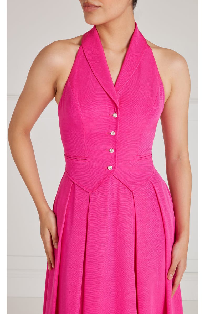 Temperley London Elodie Halter Dress, Alternate, color, Fuchsia Pink