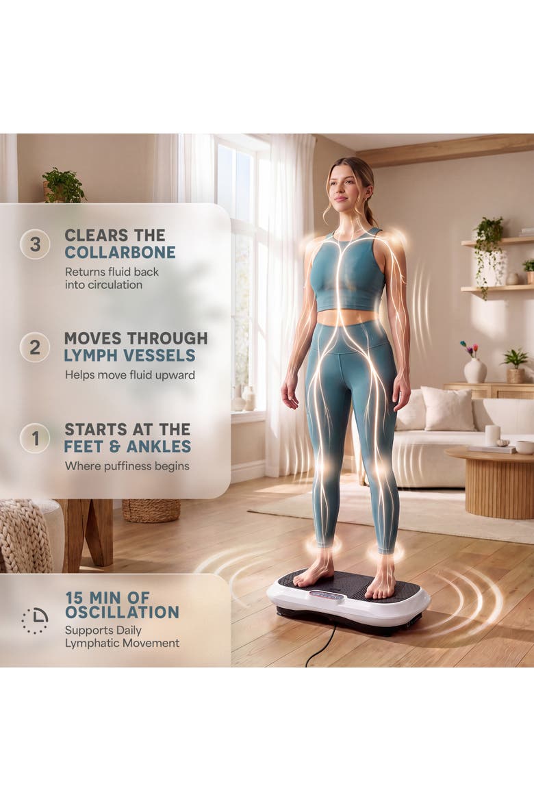 Waver Vibration Plate Exercise Machine Whole Body Vibrating Platform, Alternate, color, White