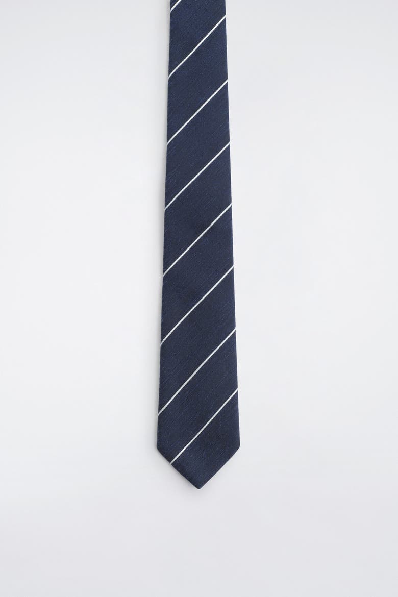 Striped Silk Tie, Main, color, NAVY / STRIPED