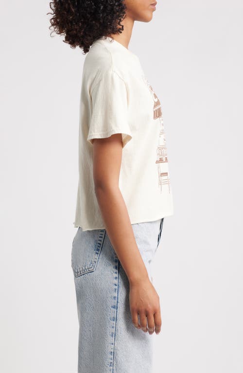 Vinyl Icons Espresso Crop Cotton Graphic T-shirt In White