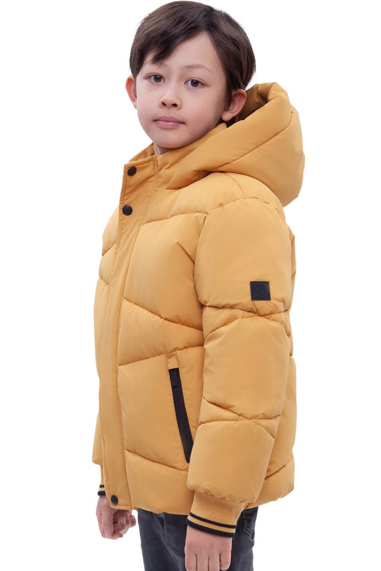 Kids' Cozy Grid Puffer Jacket, Alternate, color, Amber yellow