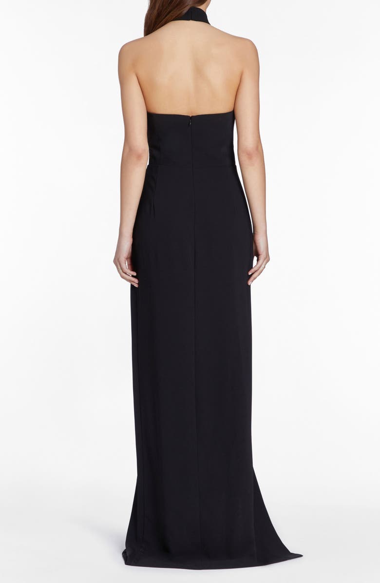 Amanda Uprichard Queen Halter Gown, Alternate, color, Black