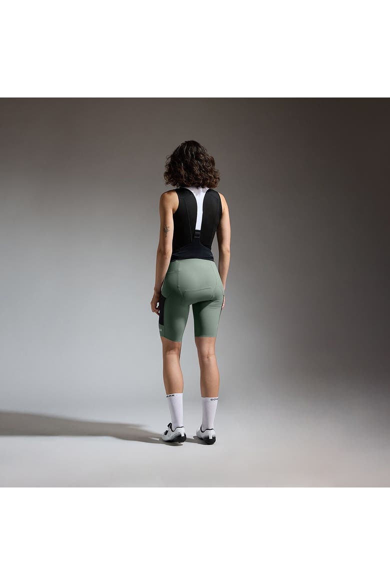 Spinshift Cargo Bib Short+ - Women's, Alternate, color, Slate Green