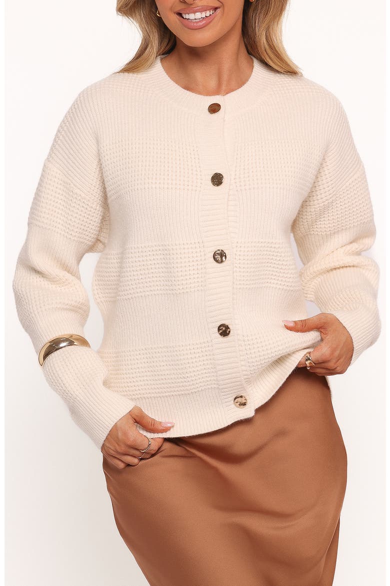 Verago Mixed Stitch Cardigan, Main, color, CREAM