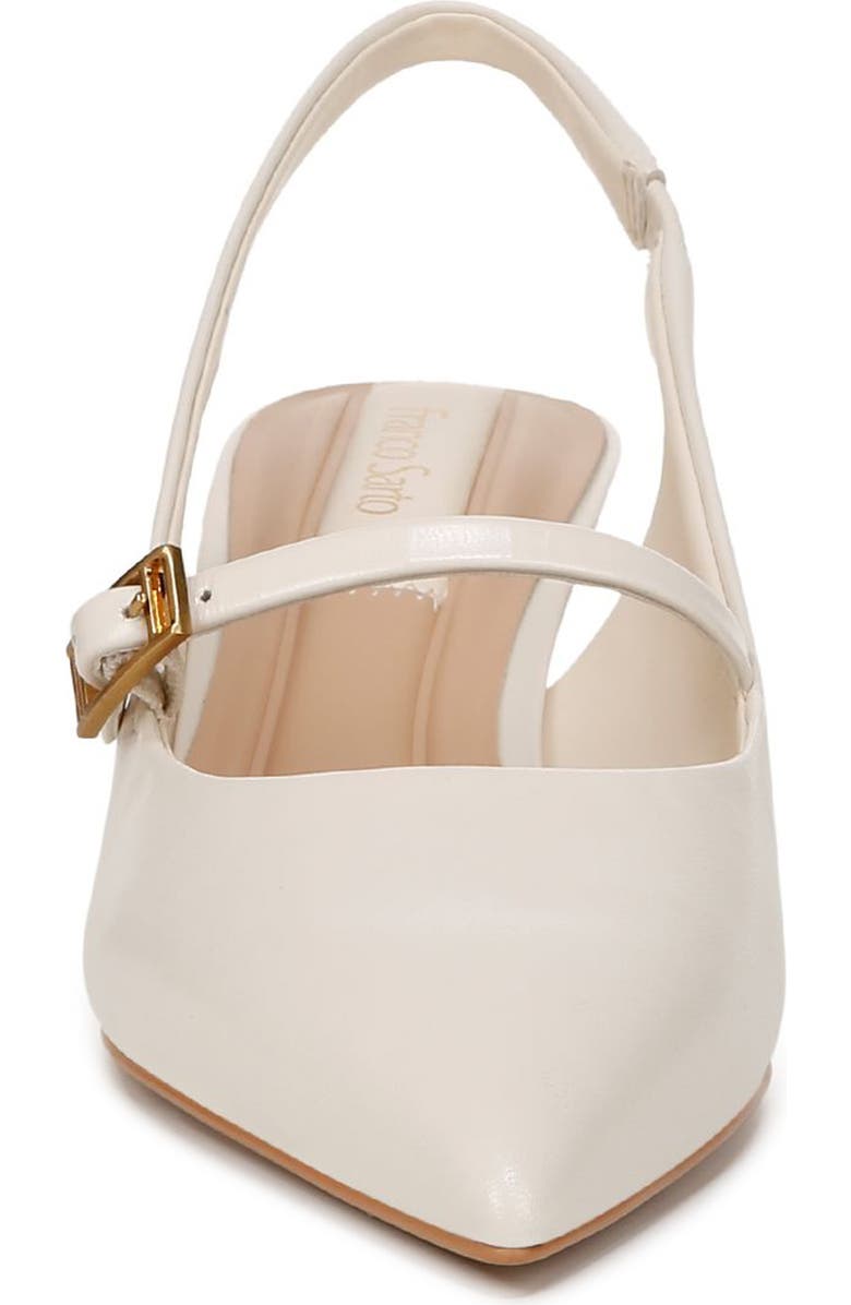 Franco Sarto Khloe Pointed Toe Kitten Heel Pump, Alternate, color, White